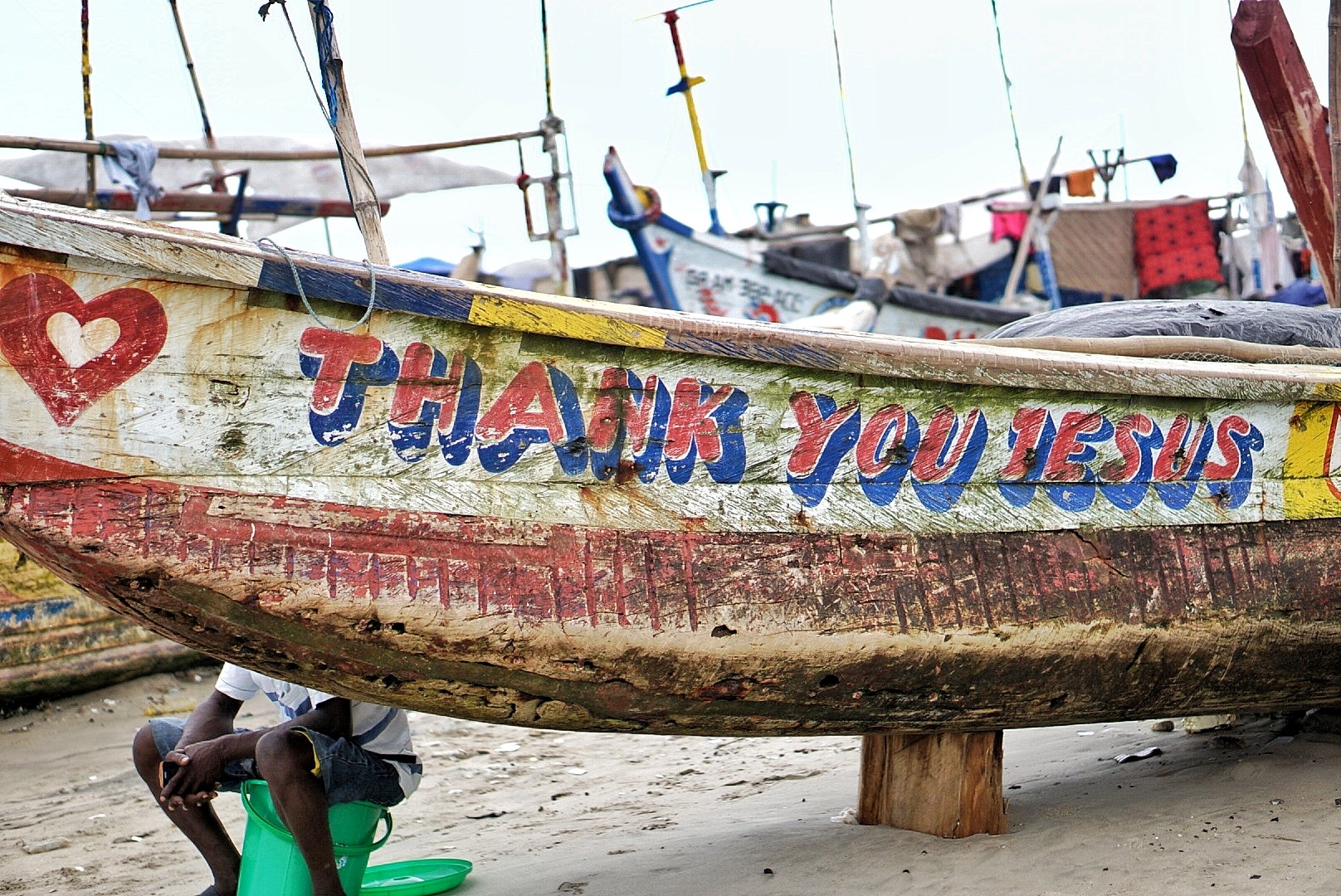 Boat at a fishing village in jamestown Accra