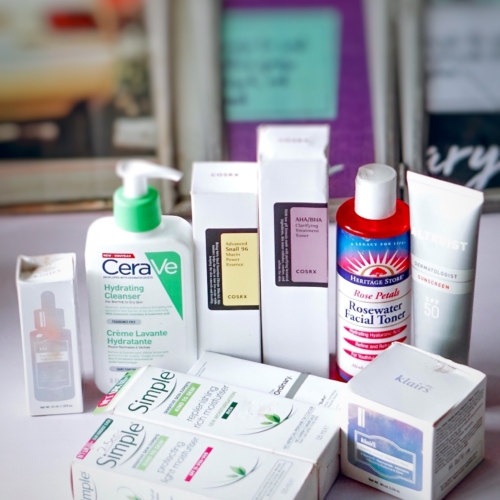 Skincare haul cassiedaves blog - cosrx, simple uk brand, dear klairs, cerave, the ordinary brand